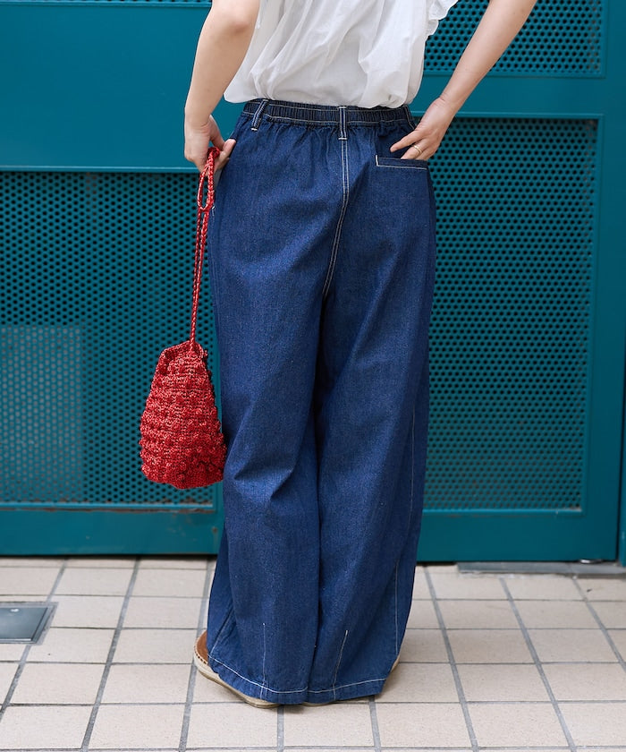 FREAK'S STORE Linen blend curved easy Pants 亞麻混紡休閒牛仔褲