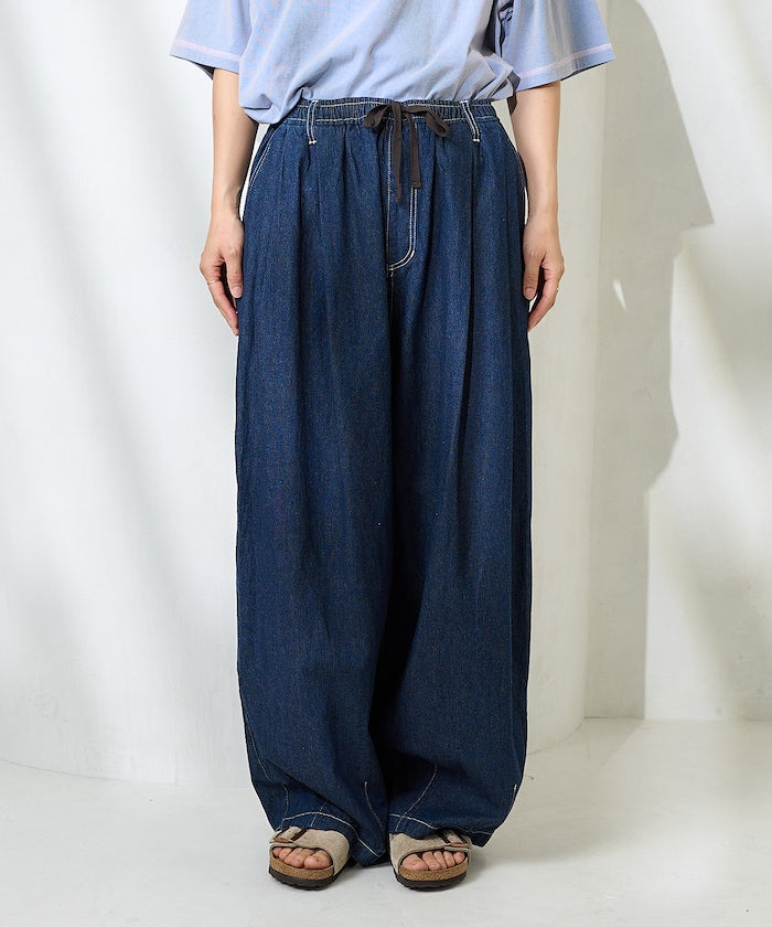 FREAK'S STORE Linen blend curved easy Pants 亞麻混紡休閒牛仔褲