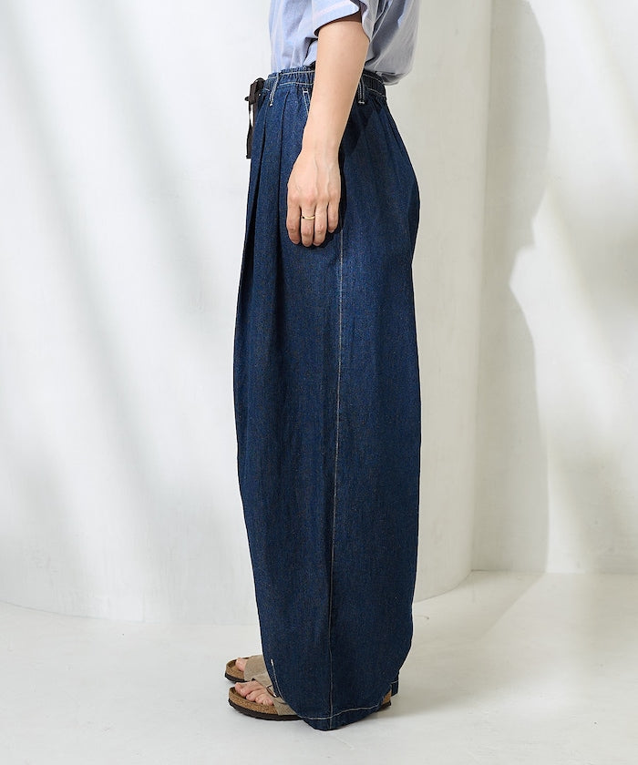 FREAK'S STORE Linen blend curved easy Pants 亞麻混紡休閒牛仔褲