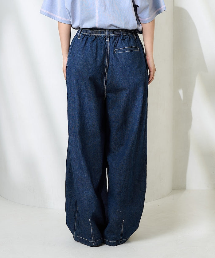 FREAK'S STORE Linen blend curved easy Pants 亞麻混紡休閒牛仔褲