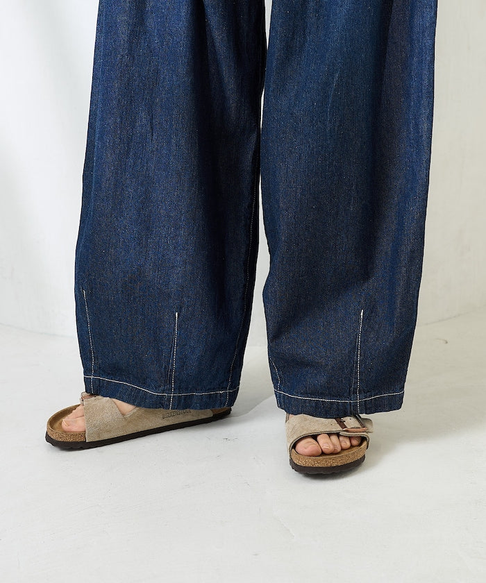 FREAK'S STORE Linen blend curved easy Pants 亞麻混紡休閒牛仔褲