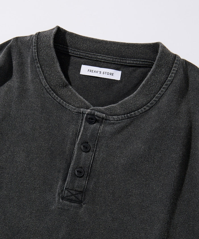 FREAK'S STORE Relaxed fit powdered Henley short sleeve T-shirt 寬版亨利領短袖T恤