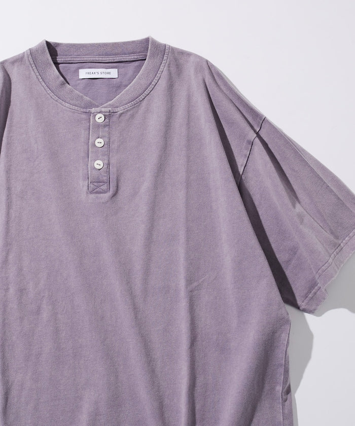 FREAK'S STORE Relaxed fit powdered Henley short sleeve T-shirt 寬版亨利領短袖T恤
