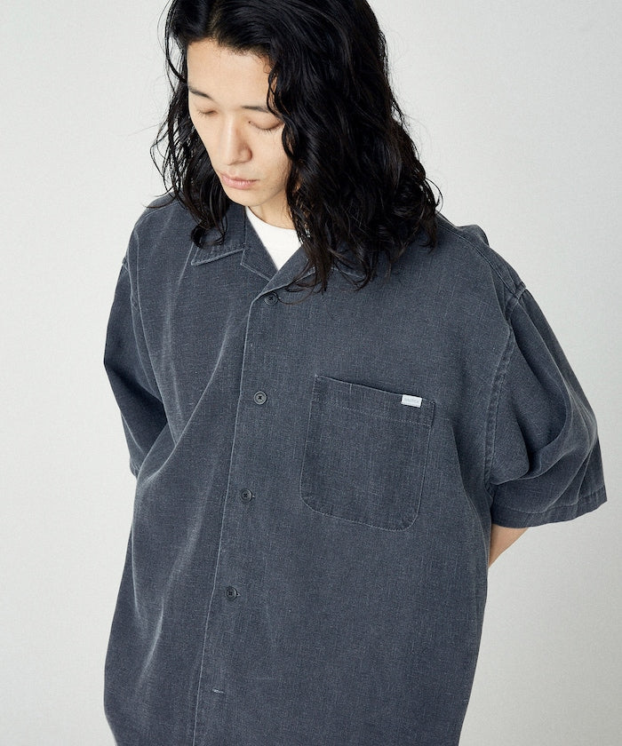 NAUTICA Wide silhouette open collar shirt 水洗口袋短袖襯衫