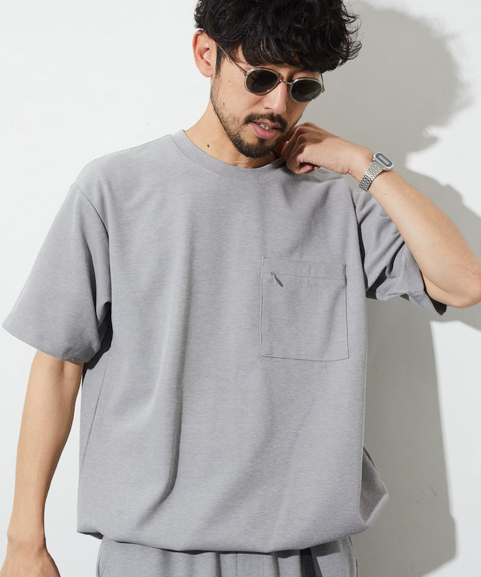 FREAK'S STORE Summer Knit relaxed fit spindle pocket t-shirt 夏季針織短袖T恤