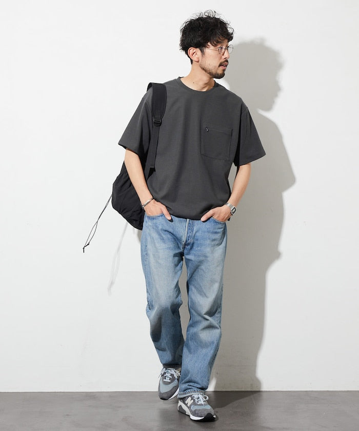 FREAK'S STORE Summer Knit relaxed fit spindle pocket t-shirt 夏季針織短袖T恤