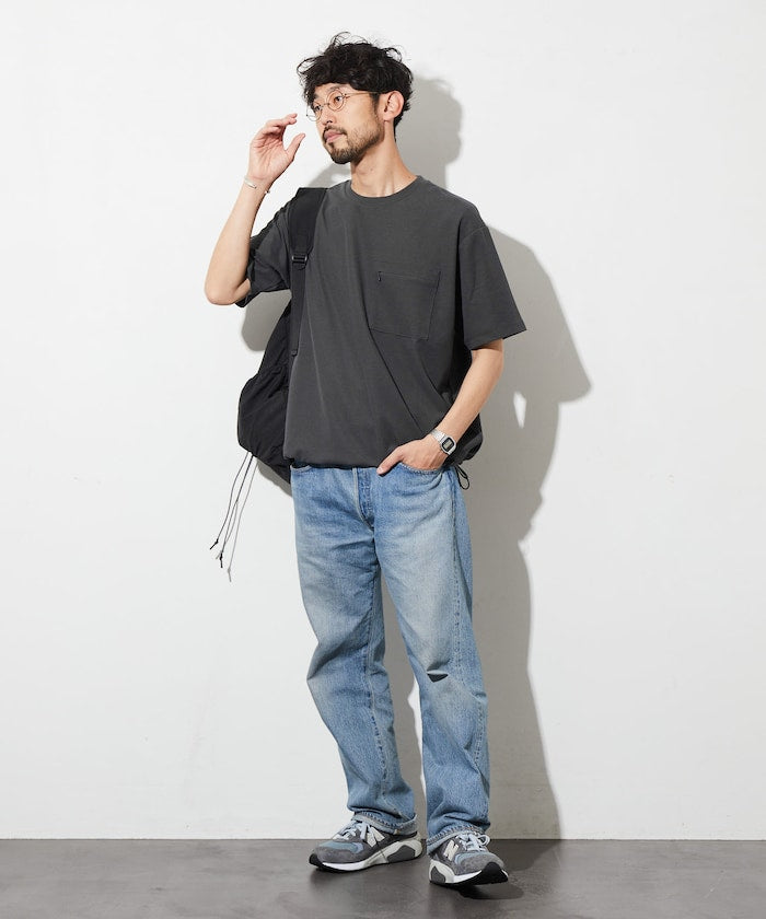 FREAK'S STORE Summer Knit relaxed fit spindle pocket t-shirt 夏季針織短袖T恤