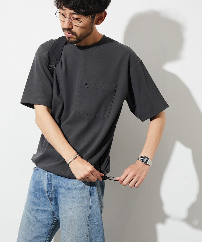 FREAK'S STORE Summer Knit relaxed fit spindle pocket t-shirt 夏季針織短袖T恤