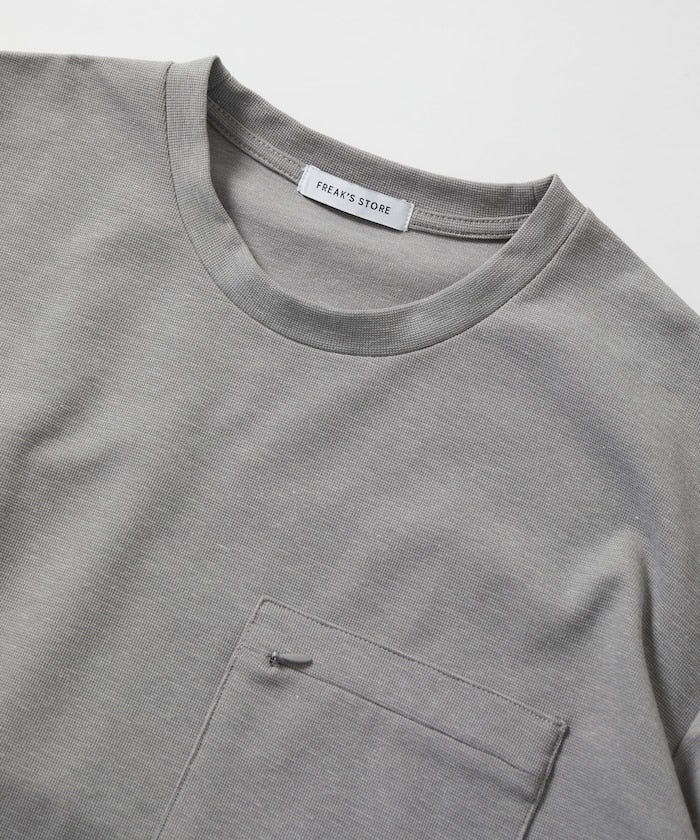 FREAK'S STORE Summer Knit relaxed fit spindle pocket t-shirt 夏季針織短袖T恤