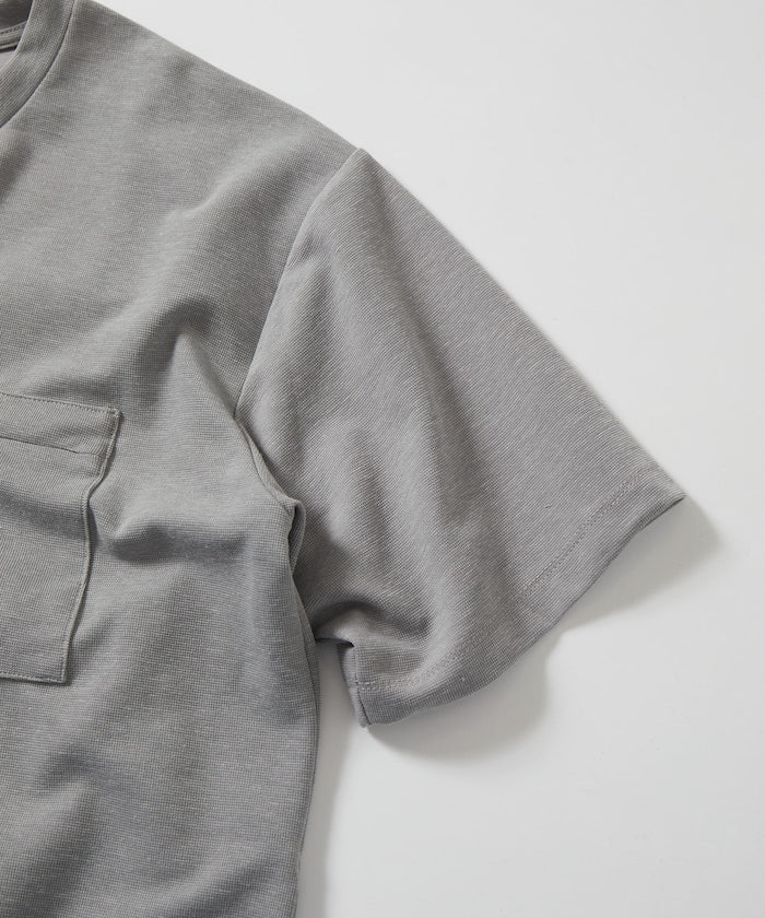 FREAK'S STORE Summer Knit relaxed fit spindle pocket t-shirt 夏季針織短袖T恤