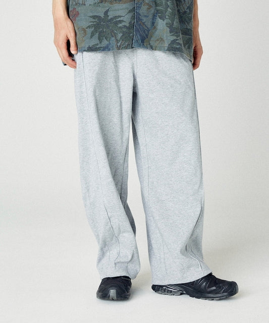 FREAK'S STORE curve silhouette bonded wide sweat Pants 涼感寬鬆運動褲