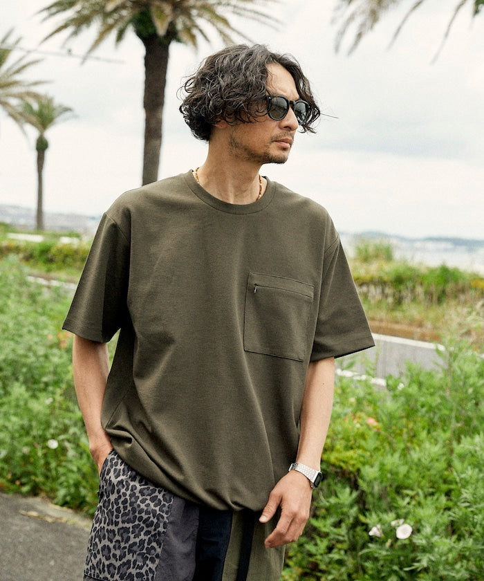 FREAK'S STORE Summer Knit relaxed fit spindle pocket t-shirt 夏季針織短袖T恤