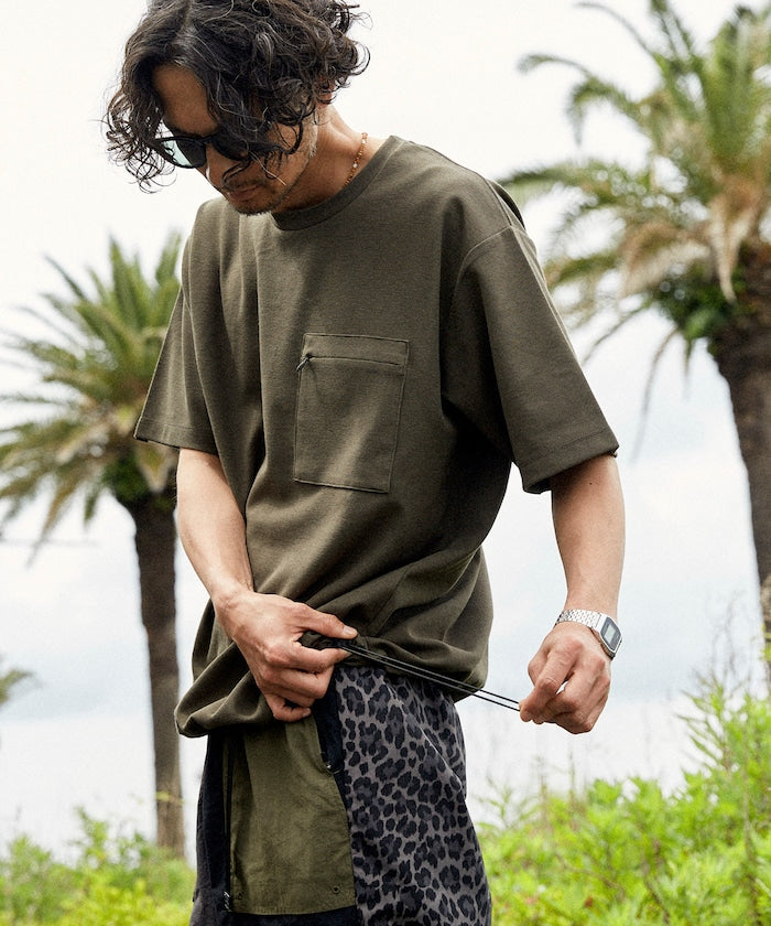 FREAK'S STORE Summer Knit relaxed fit spindle pocket t-shirt 夏季針織短袖T恤