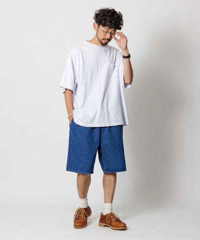 FREAK'S STORE Relaxed fit denim easy Pants 寬版休閑牛仔短褲