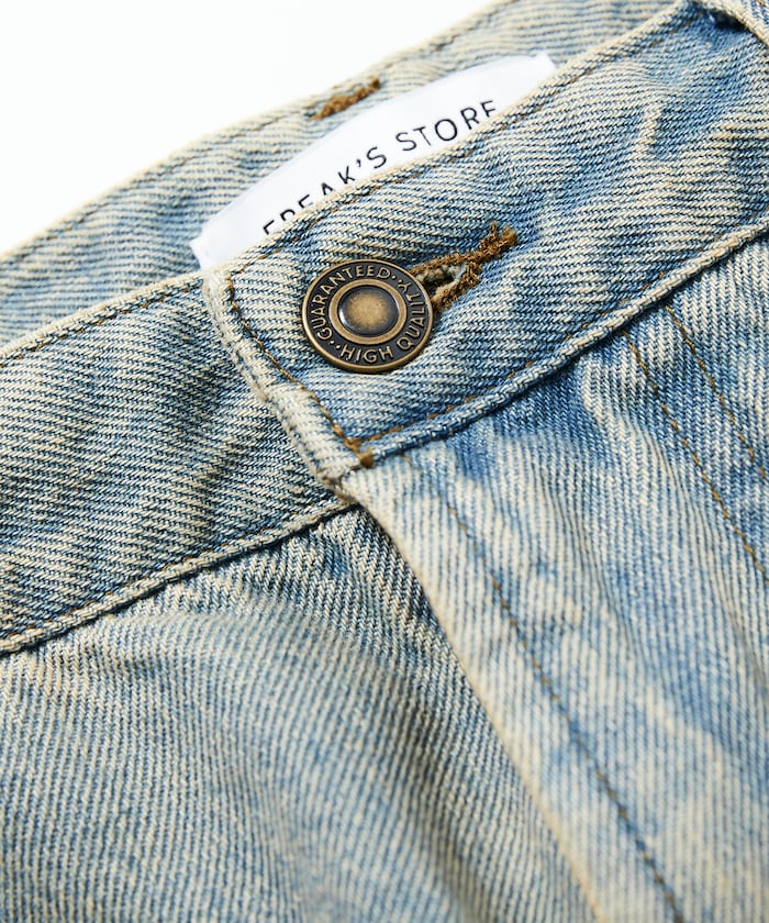 FREAK'S STORE 寬版刷破錐形牛仔褲