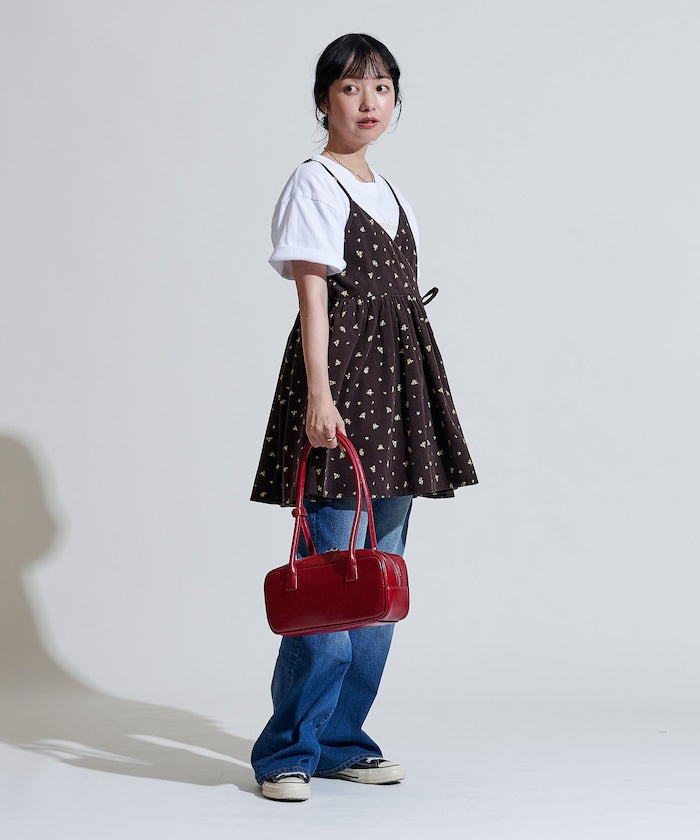 FREAK'S STORE 鄉村風花朵燈芯絨吊帶背心