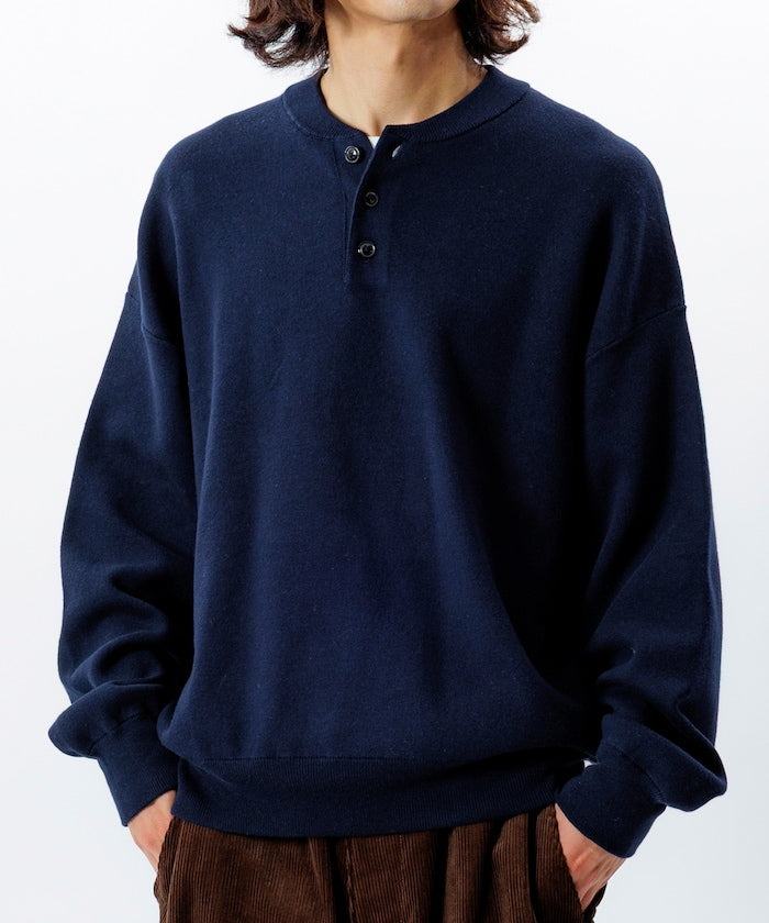 FREAK'S STORE Relax Fit Easy-Care Washable Henley Knit 亨利領長袖針織衫【預約商品 | 2025/12上旬出貨】
