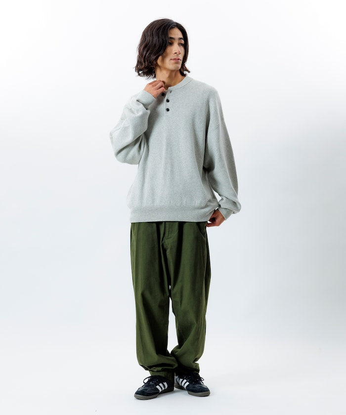 FREAK'S STORE Relax Fit Easy-Care Washable Henley Knit 亨利領長袖針織衫【預約商品 | 2025/12上旬出貨】