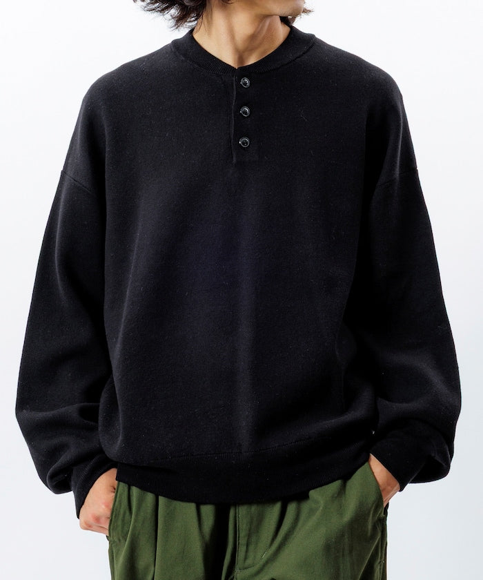 FREAK'S STORE Relax Fit Easy-Care Washable Henley Knit 亨利領長袖針織衫【預約商品 | 2025/12上旬出貨】