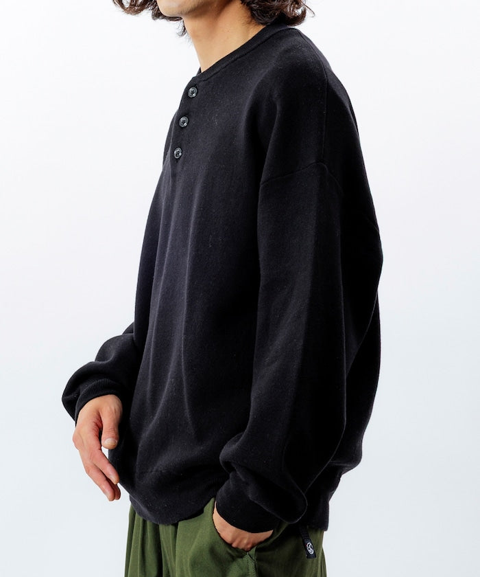 FREAK'S STORE Relax Fit Easy-Care Washable Henley Knit 亨利領長袖針織衫【預約商品 | 2025/12上旬出貨】