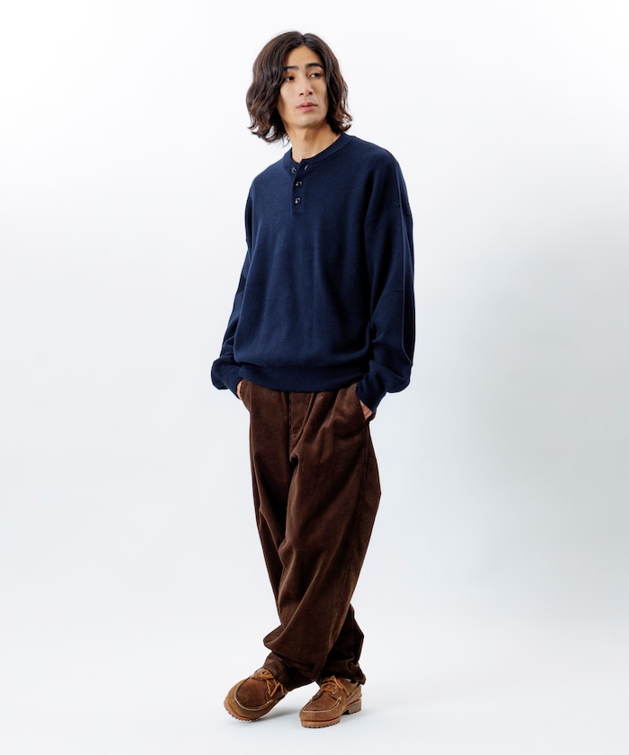 FREAK'S STORE Relax Fit Easy-Care Washable Henley Knit 亨利領長袖針織衫【預約商品 | 2025/12上旬出貨】