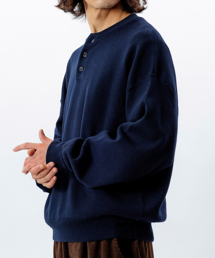 FREAK'S STORE Relax Fit Easy-Care Washable Henley Knit 亨利領長袖針織衫【預約商品 | 2025/12上旬出貨】