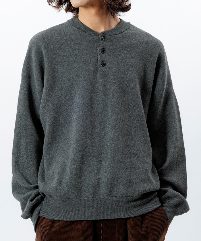 FREAK'S STORE Relax Fit Easy-Care Washable Henley Knit 亨利領長袖針織衫【預約商品 | 2025/12上旬出貨】