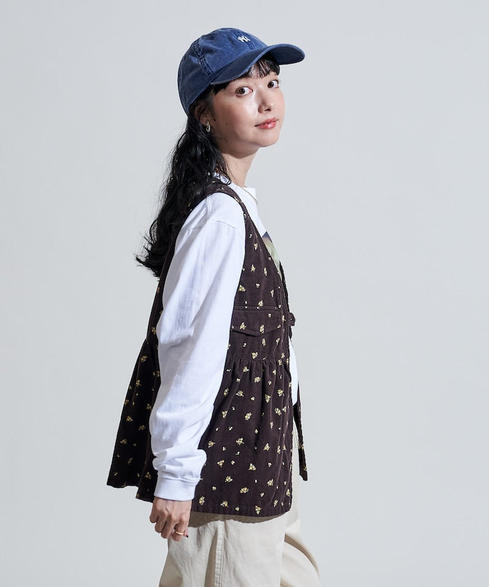 FREAK'S STORE 鄉村風花朵燈芯絨背心