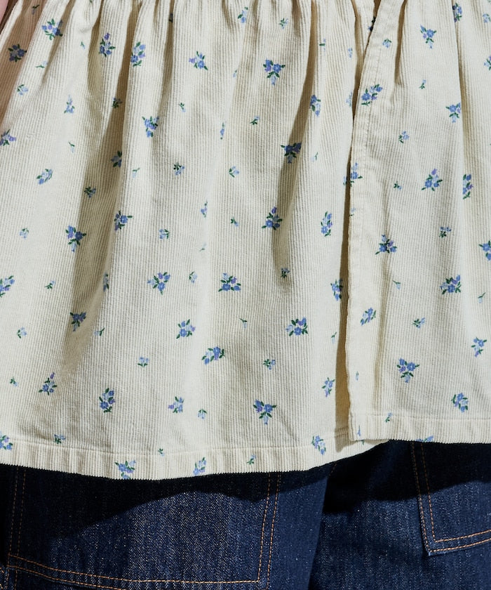 FREAK'S STORE 鄉村風花朵燈芯絨背心