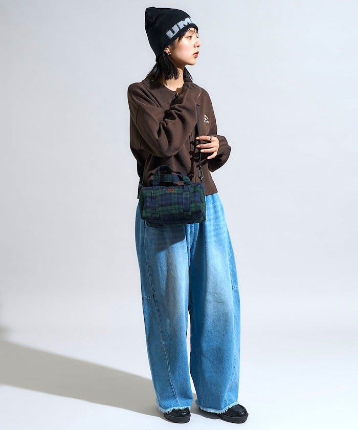 FREAK'S STORE x UMBRO flannel Mini Boston Bag 格紋迷你波士頓包