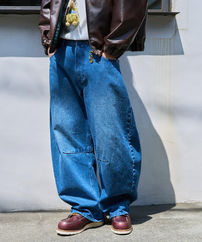 FREAK'S STORE Wide silhouette curved Denim pants 寬鬆繭型牛仔褲【預約商品 | 2025/11下旬出貨】