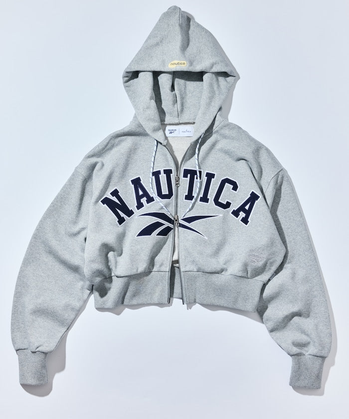 Reebok × NAUTICA 限定 聯名LOGO短版拉鍊連帽外套【預約商品 | 2025/10下旬出貨】