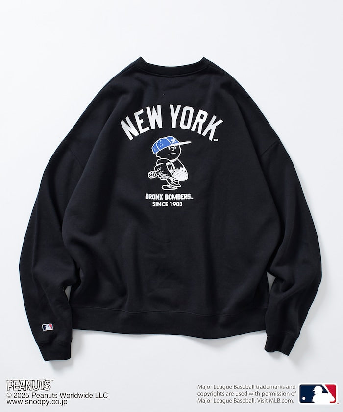 FREAK'S STORE X MLB x PEANUTS Oversized Sweatshirt with Back Print / YANKEES 限定聯名寬版大學T