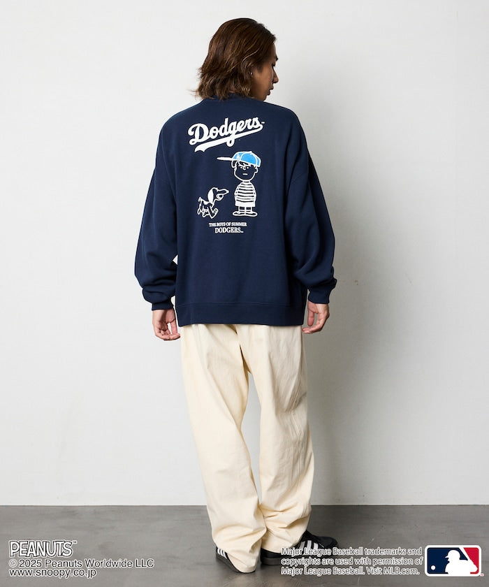 FREAK'S STORE X MLB x PEANUTS Oversized Sweatshirt with Back Print / Dodgers 限定聯名寬版大學T