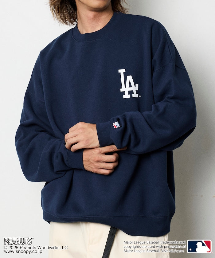 FREAK'S STORE X MLB x PEANUTS Oversized Sweatshirt with Back Print / Dodgers 限定聯名寬版大學T