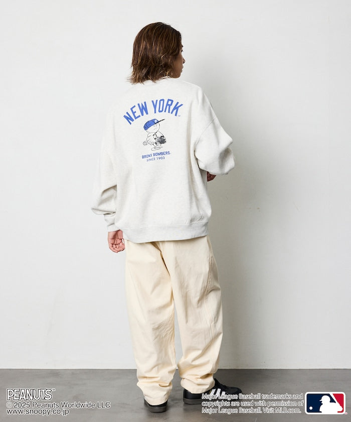 FREAK'S STORE X MLB x PEANUTS Oversized Sweatshirt with Back Print / YANKEES 限定聯名寬版大學T