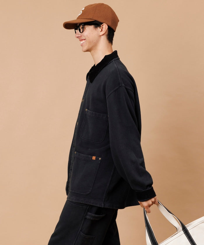 UNIVERSAL OVERALL powder-finished corduroy collar sweatshirt coverall 復古燈芯絨領工裝外套