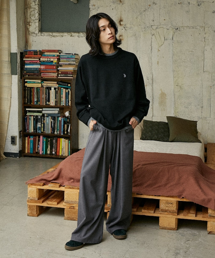 U.S. POLO ASSN. FAKE LAYERED KNIT 長袖刺繡LOGO針織衫