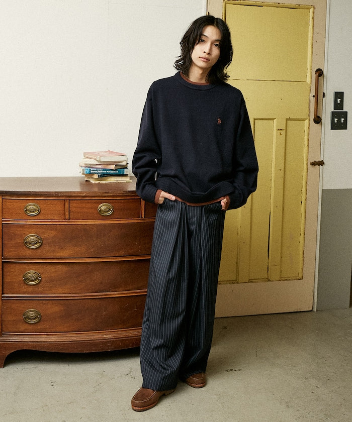 U.S. POLO ASSN. FAKE LAYERED KNIT 長袖刺繡LOGO針織衫