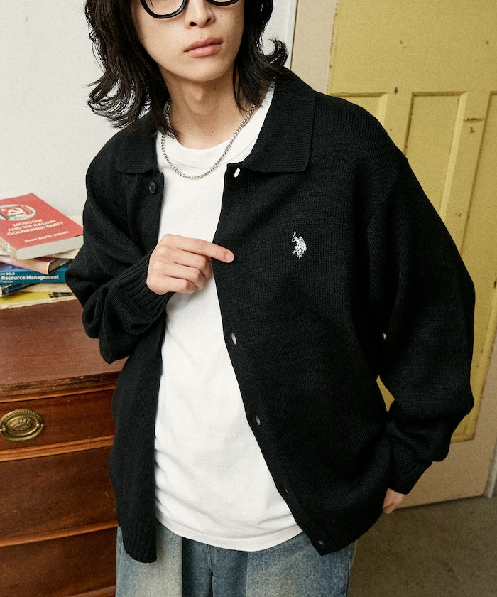 U.S. POLO ASSN. POLO KNIT CARDIGAN 刺繡LOGO POLO針織開襟衫
