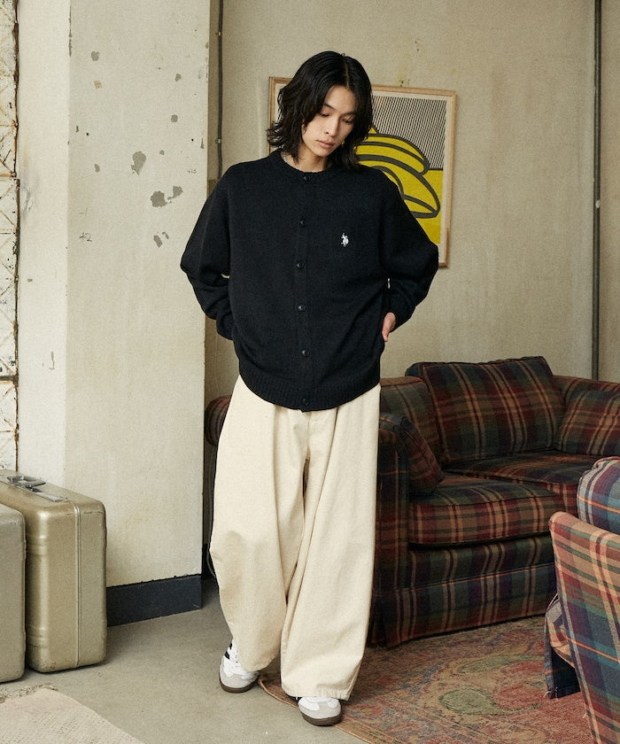 U.S. POLO ASSN. CREW NECK KNIT CARDIGAN 刺繡LOGO 圓領針織開襟衫