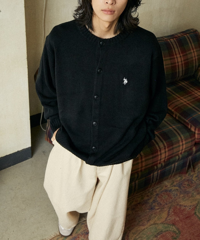 U.S. POLO ASSN. CREW NECK KNIT CARDIGAN 刺繡LOGO 圓領針織開襟衫