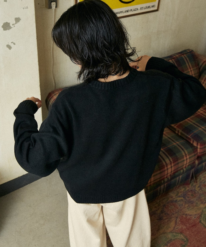 U.S. POLO ASSN. CREW NECK KNIT CARDIGAN 刺繡LOGO 圓領針織開襟衫
