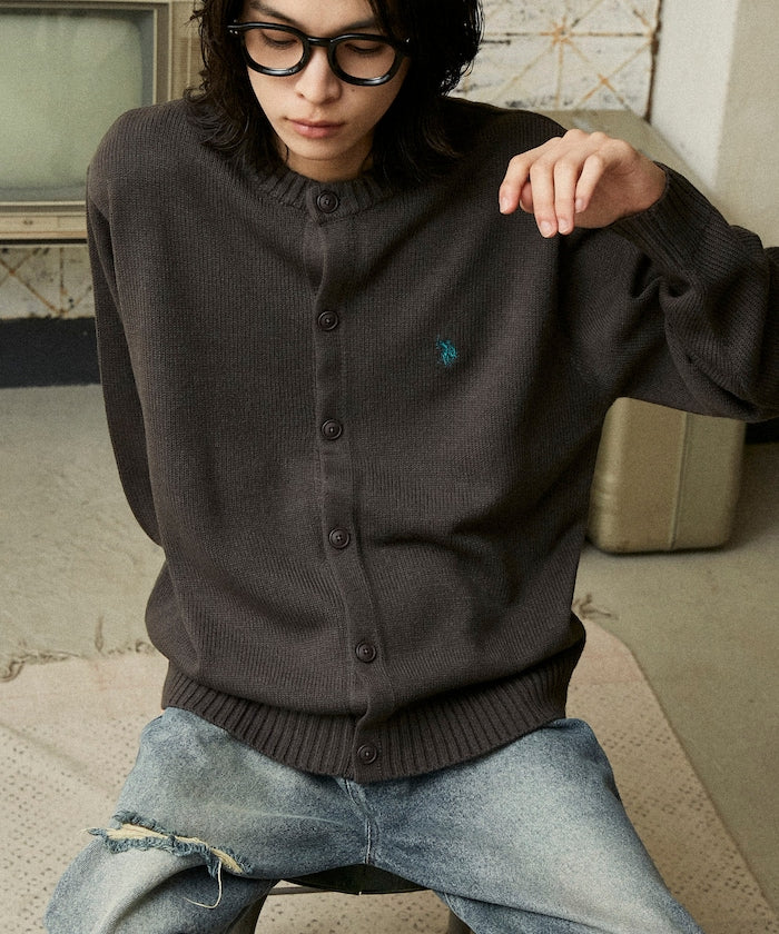 U.S. POLO ASSN. CREW NECK KNIT CARDIGAN 刺繡LOGO 圓領針織開襟衫