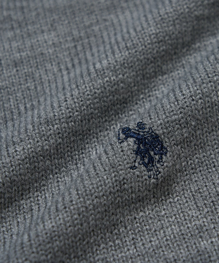 U.S. POLO ASSN. CREW NECK KNIT CARDIGAN 刺繡LOGO 圓領針織開襟衫【預約商品 | 2025/11中旬出貨】