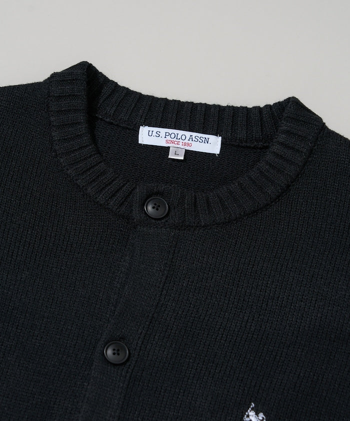 U.S. POLO ASSN. CREW NECK KNIT CARDIGAN 刺繡LOGO 圓領針織開襟衫