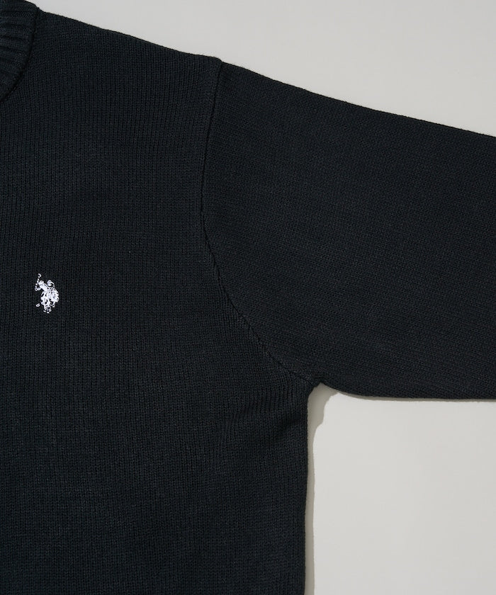 U.S. POLO ASSN. CREW NECK KNIT CARDIGAN 刺繡LOGO 圓領針織開襟衫【預約商品 | 2025/11中旬出貨】