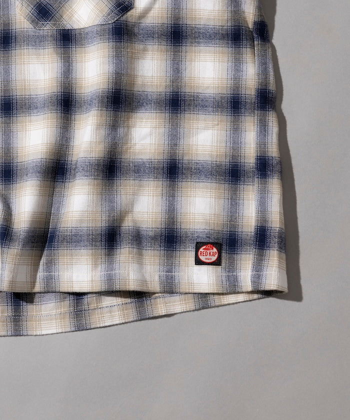 RED KAP flannel cropped long-sleeve work shirt 法蘭絨長袖格紋襯衫