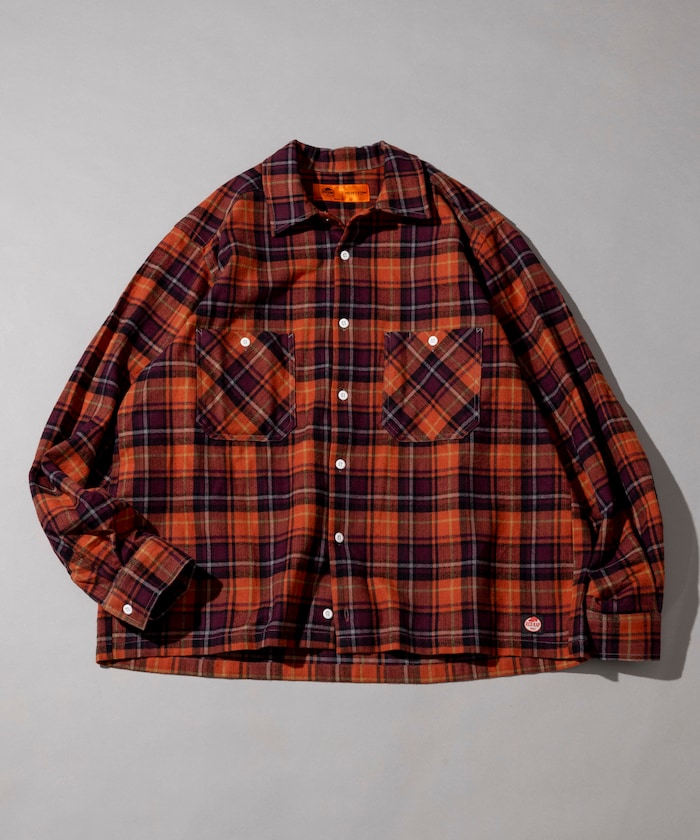 RED KAP flannel cropped long-sleeve work shirt 法蘭絨長袖格紋襯衫