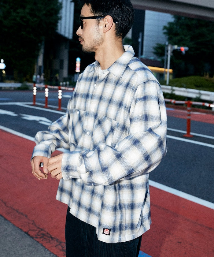RED KAP flannel cropped long-sleeve work shirt 法蘭絨長袖格紋襯衫